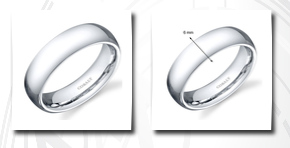 Peora traditional 6mm comfort fit platinum finish mens cobalt wedding band ring size 11