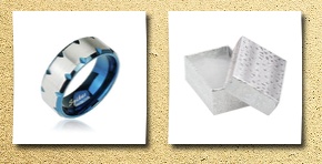 Jinique 6mm 316l stainless steel ring with blue ion plated faceted edge accent; comes with free gift box (8)
