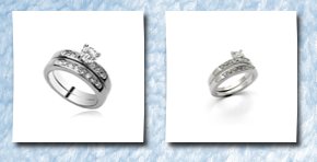 FM42 18k yellow/white gold plated vintage round cut cz engagement wedding ring set (18k white gold plated, 6.5)